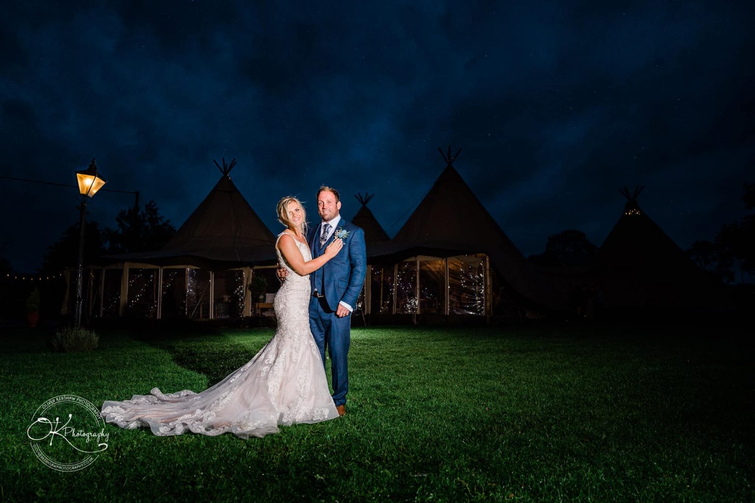 Creative night creative wedding photography nighttime shoot at Bridge House Barn Wedding Photography Leicester