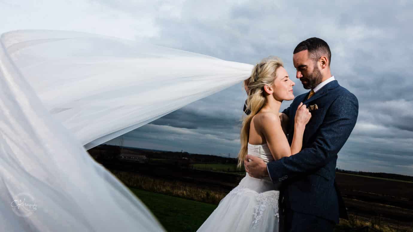 Wedding Photography bride with big veil