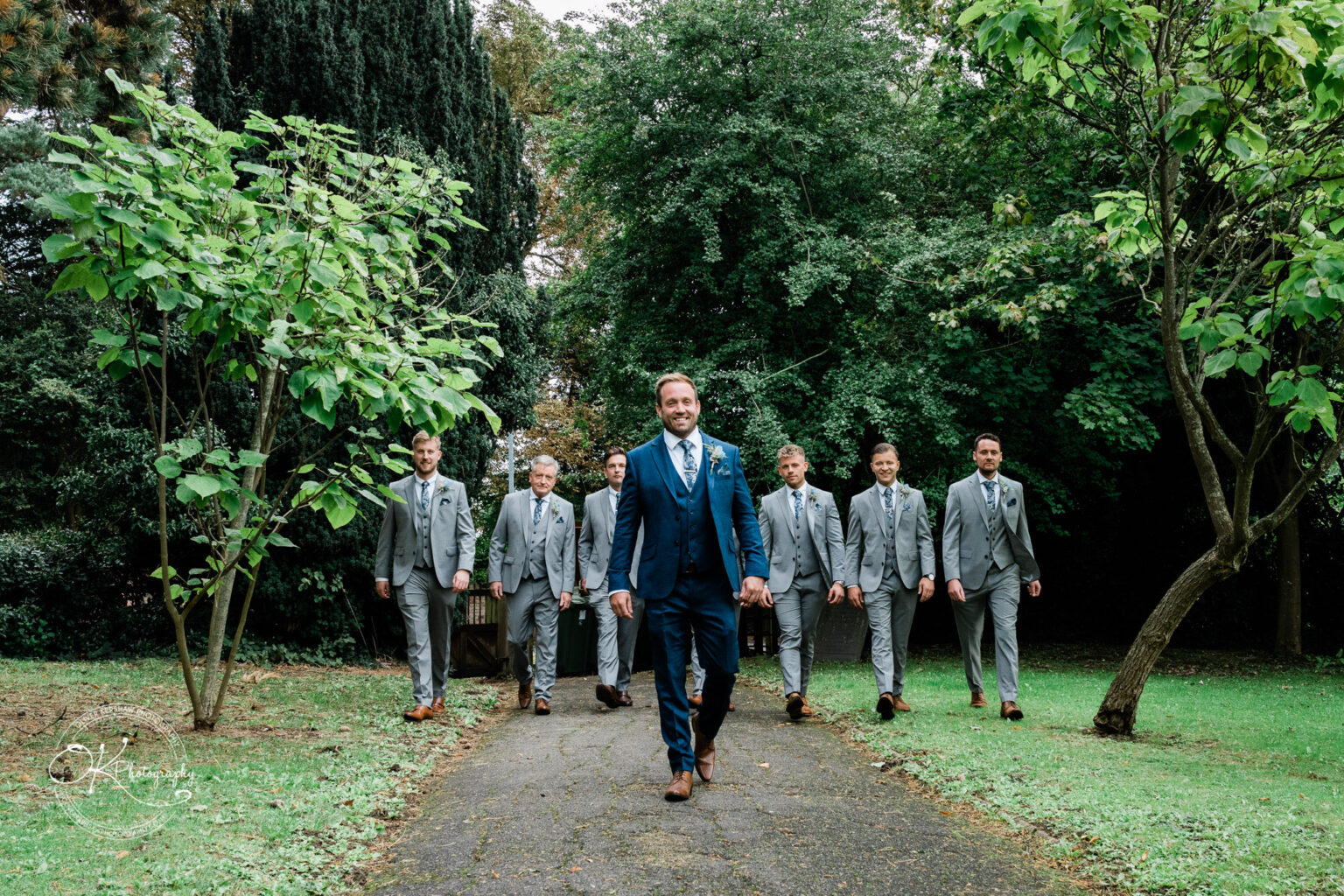 Groom and groomsmen at the church Groom and groomsmen at the church