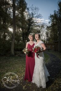 Bride and bridesmaid
