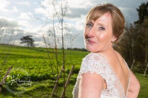 Cheeky look from the bride