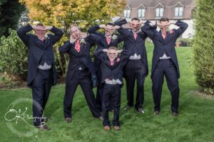 Having fun with the groomsmen
