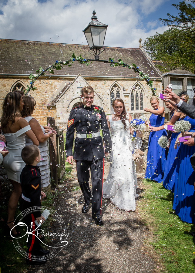 Confetti out side the church