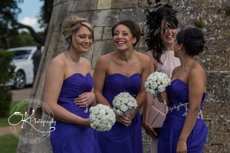 Giggling bridesmaids