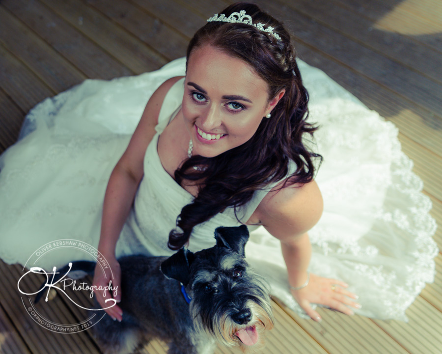 The bride and her Schnauzer