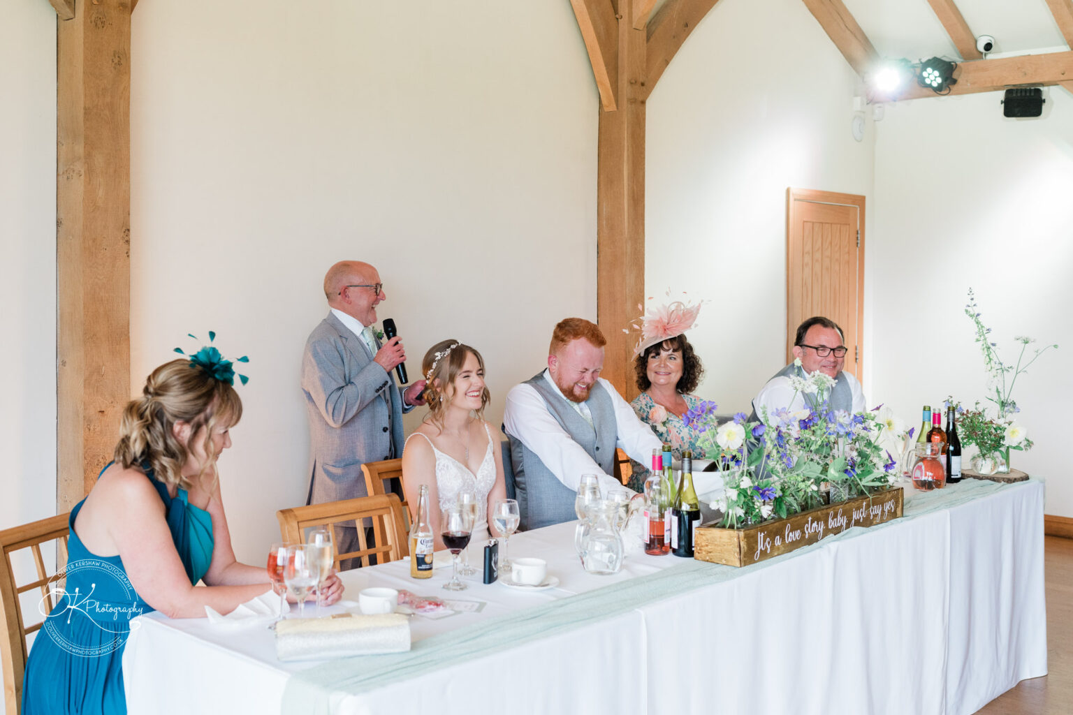 Wedding speeches during the reception at Dodford Manor